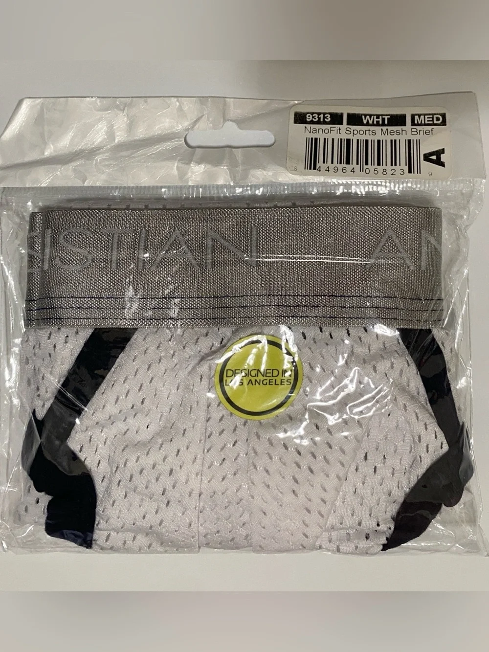 NWT! Andrew Christian NanoFit Sports Mesh Brief MED White